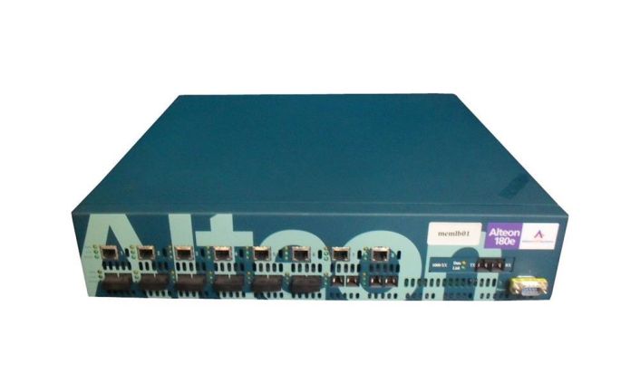 EB1404010 Nortel Alteon 180e with AC Power- 8 10/100/1000 Mbps Ports RJ-45 plus 1 1000BASE-SX Port with WebOS SLB/AR and 2 MB memory per Port Switch (Refurbished)