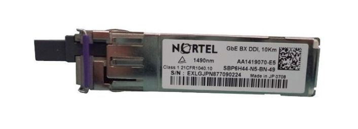 AA1419070-E5 Nortel 1Gbps 1000Base-BX-D BIDI SFP TX1490nm/RX1310nm 10km Transceiver Module (Refurbished)