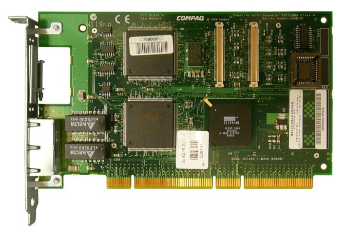 338478-001 Compaq Dual-Ports RJ-45 100Mbps 10Base-T/100Base-TX Fast Ethernet 64-bit PCI Network Adapter