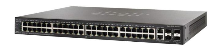 SG500X-48P-K9-G5 Cisco SG500X 48-Ports 10/100/1000 RJ-45 PoE Managebale Layer3 Stackable Rack-mountable Switch with 4x 10 Gigabit SFP+ Ports (Refurbished)