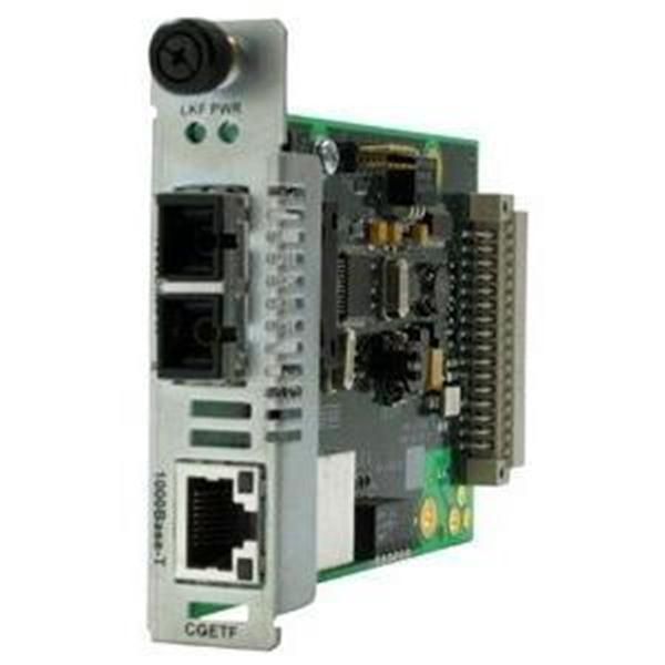 CGETF1013-110 Transition 1000Base-T (RJ-45) to 1000Base-SX 850 NM Multi-Mode (SC) for Gigabit Ethernet Point System Slide-In-Module Media Converter