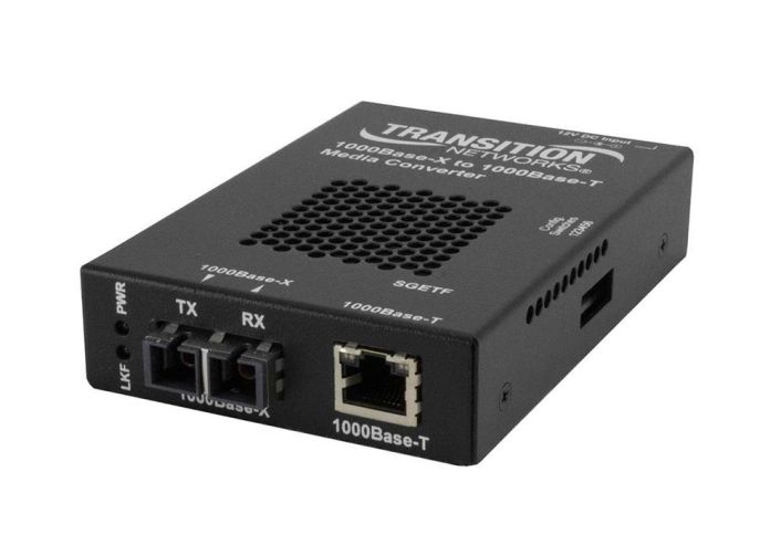 SGETF1013-110 Transition 1000Base-SX 850nm multimode (SC) 220M Gigabit Standalone Media Converter
