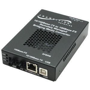 SFBRM1011-100-NA Transition 10/100Base-TX (RJ-45) to 100Base-FX 1300 NM Multi-Mode (ST) 2 Kilometers/1.2 Miles for OAM / IP-Based 10/100 Bridging Stand-Alone Media Converter