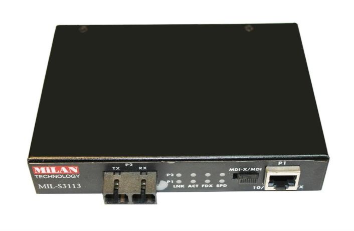 MIL-S3113-15 Transition 10/100Base-TX to 100Base-FX SC SMF for Raven Series Stand-Alone Media Converter