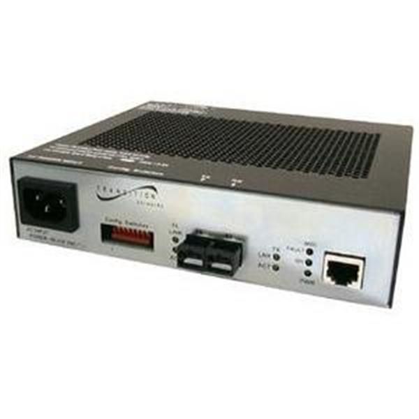 SFEPE1014-100-NA Transition 100Base-TX (RJ-45) to 100Base-FX 1310 NM Single-Mode (SC) 20 Kilometers/12.4 Miles for Power Over Ethernet Stand-Alone Media Converter