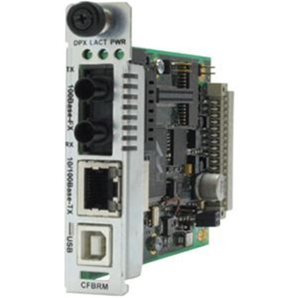 CFBRM1014-100 Transition 10/100Base-TX (RJ-45) to 100Base-LX10 1310 NM Single-Mode (SC) 10 Kilometers/6.2 Miles for OAM / IP-Based 10/100 Bridging Point System Slide-In-Module Media Converter