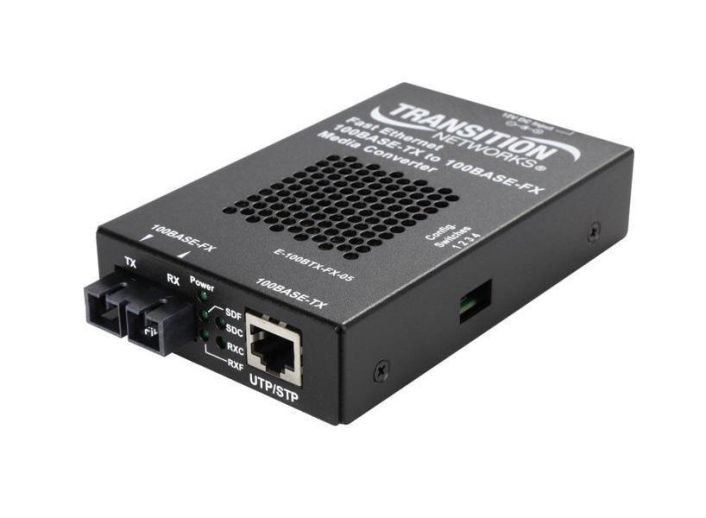 E-100BTX-FX-05100 Transition 100Base-TX (RJ-45) to 100Base-FX 1310 NM TX / 1550 NM RX Single-Fiber Single-Mode (SC) 20 Kilometers/12.4 Miles for Fast Ethernet Stand-Alone Media Converter