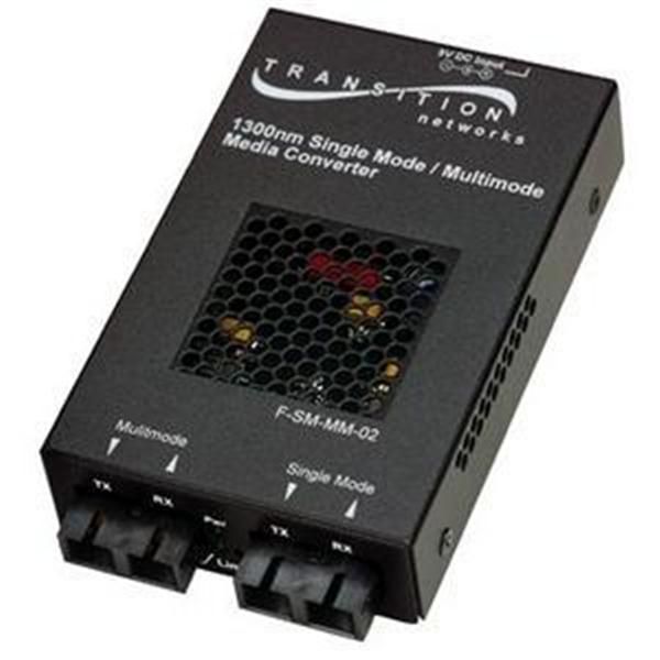 F-SM-MM-02-NA Transition 1300 NM Multi-Mode (SC) 2 Kilometers/1.2 Miles to 1300 NM Single-Mode (SC) 20 Kilometers/12.4 Miles for Stand-Alone Fiber to Fiber Media Converter