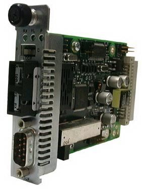 CRS2F3113-100 Transition DB-9 to 1300 NM Multi-Mode (SC) 2 Kilometers/1.2 Miles for RS232 with Remote Management Point System Slide-In-Module Media Converter