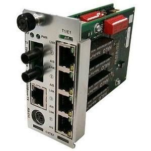 C4TEF1029-110 Transition 4 x T1/E1 1310 MN TX / 1550 NM RX (SC) 20 Kilometers/12.4 Miles to (RJ-48) 1.5 Kilometers/0.9 Miles Plus 10/100Base-TX (RJ-45) for Point System Slide-in-Module Media Converter