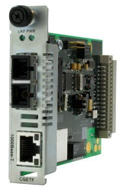CGETF1015-110 Transition 1000Base-T (RJ-45) to 1000Base-LX 1310 NM Single-Mode (SC) 25 Kilometers/15.5 Miles for Gigabit Ethernet Point System Slide-In-Module Media Converter