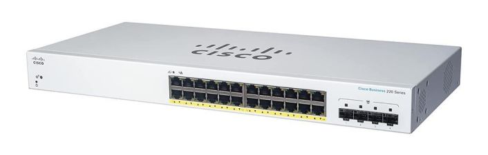 CBS220-24P-4G-NA Cisco Business CBS220-24P-4G Ethernet Switch - 24 Ports - Manageable - 2 Layer Supported - Modular - 4 SFP Slots - 30.40 W Power Consumption - 195 W PoE Budget - Optical Fiber, Twisted Pair - PoE  (Refurbished)