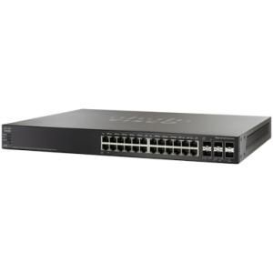 SG500X-24-K9-NA Cisco 24-Ports 10/100/1000Base-T RJ-45 Manageable Layer3 Rack-mountable 1U and Desktop Switch with 4x SFP+ Slots (Refurbished)
