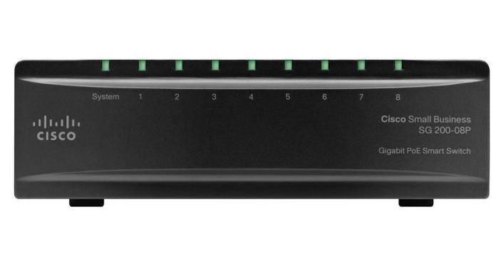 SLM2008PT-EU Cisco 8-Ports RJ-45 PoE Manageable Layer2 Wall Mountable and Desktop Gigabit PoE Smart Switch (Refurbished)