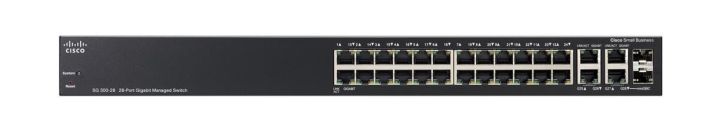 SRW2024-K9-A1 Cisco Linksys 24-Ports RJ-45 10/100/1000 Gigabit Ethernet WebView Managed Switch with 2x Shared SFP Ports (Refurbished)