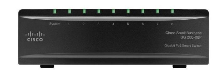 SLM2008PT Cisco SG200-08P 8-Ports Gigabit PoE Smart Switch (Refurbished)