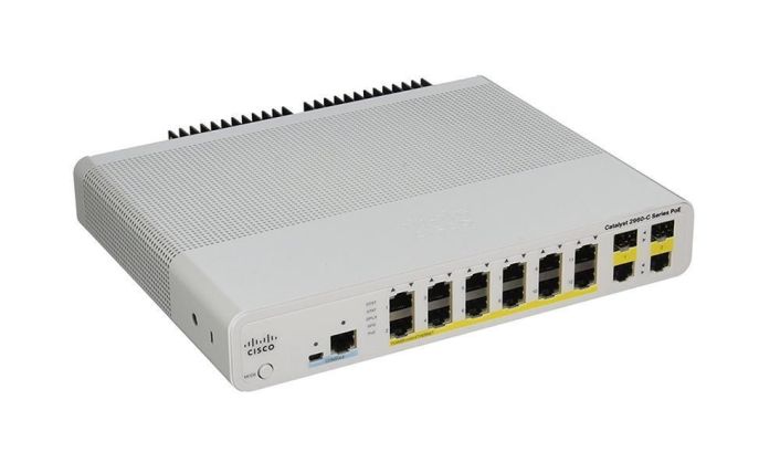 WS-C2960C-12PC-L-WS Cisco Catalyst 2960-c 12-Ports 10/100/1000Base-T RJ-45 PoE Manageable Layer2 Rack-mountable, Desktop and Wall Mountable Ethernet Switch with 2x Gigabit Ethernet Uplink Ports and 2x Shared SFP Slots (Refurbished)