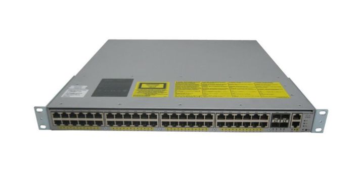 WS-C4948E-F-AC Cisco Catalyst 4948e-f 48-Ports 10/100/1000Base-T RJ-45 Manageable Layer3 Rack-mountable Ehternet Switch with 4x SFP and SFP+ Ports (Refurbished)