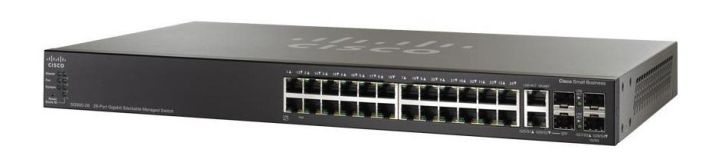 SG500-28P Cisco 28-Ports 10/100/1000 RJ-45 PoE Stackable Manageable Rack-mountable Switch with 2x SFP Ports (Refurbished)