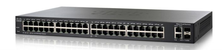 SF200E-48-EU Cisco SF200E 48-Ports 10/100Base-TX Ethernet 2 x Combo Gigabit SFP Port Ethernet Switch (Refurbished)
