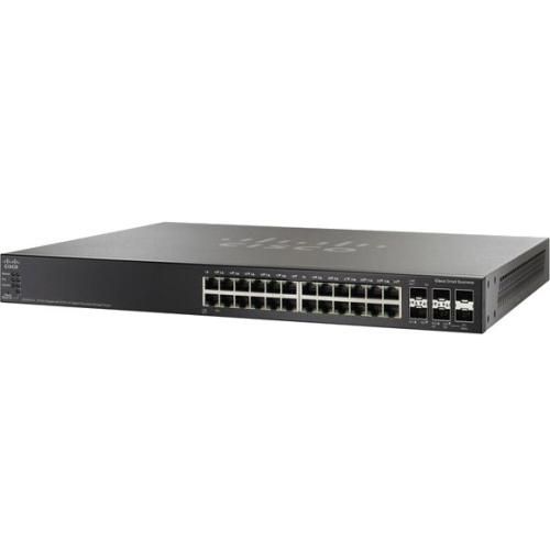 SG500X-24P-K9NA-RF Cisco SG500X-24P 24-Ports 10/100/1000 RJ-45 PoE Manageable Stackable Layer3 Rack-mountable Switch with 4x 10 Gigabit SFP+ Ports (Refurbished)