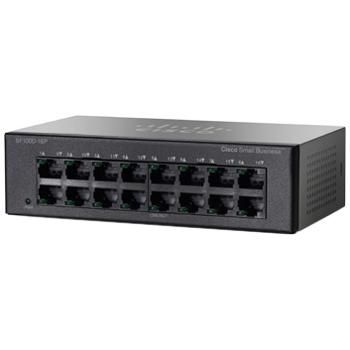 SF100D-16P-AU Cisco 16 10/100 PoE Ports Unmanaged Desktop Switch (Refurbished)