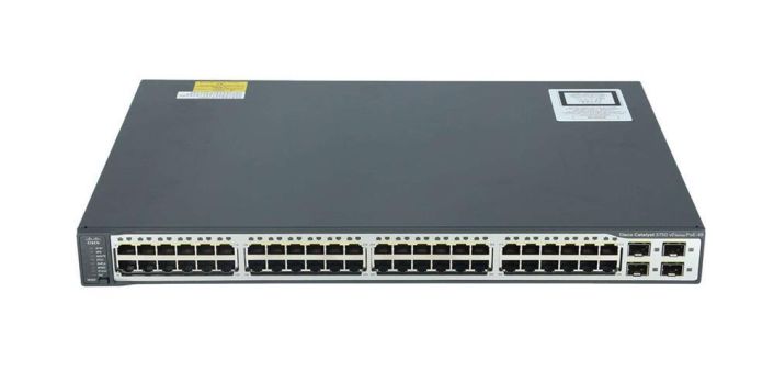 WS-C3750V2-48TS-E-US Cisco Catalyst 3750v2 48-Ports 10Base-T/100Base-TX RJ-45 Manageable Layer3 Rack Mountable 1U and Stackable Switch with 4x SFP Ports (Refurbished)