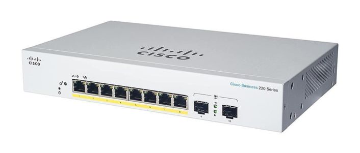 CBS220-8T-E-2G-NA Cisco Business CBS220-8T-E-2G Ethernet Switch - 8 Ports - Manageable - 2 Layer Supported - Modular - 2 SFP Slots - 5.90 W Power Consumption - Optical Fiber, Twisted Pair - 3 Year Limited  (Refurbished)