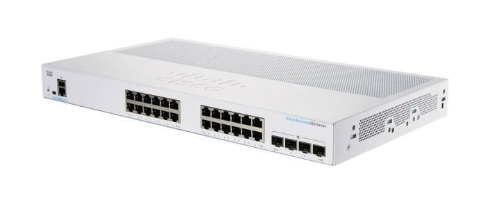 CBS250-24T-4G-BR Cisco Business CBS250-24T-4G Ethernet Switch - 24 Ports - Manageable - 3 Layer Supported - Modular - 4 SFP Slots - 25.91 W Power Consumption - Optical Fiber, Twisted Pair - Lifetime Limited  (Refurbished)
