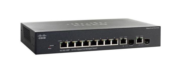 SG300-10PP-K9-AU Cisco SG300-10PP 10-Ports Gigabit PoE+ Managed Switch (Refurbished)