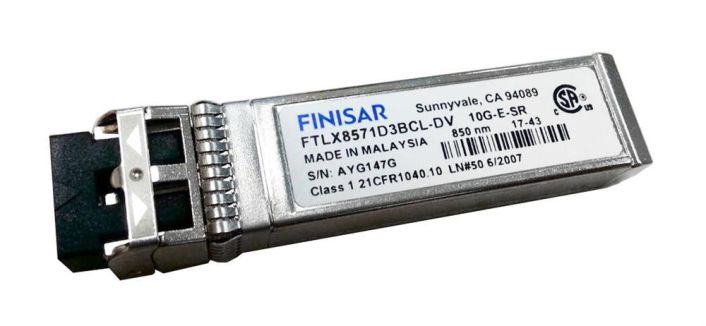 FTLX8571D3BCL-DV Finisar 10Gbps 10GBase-SR Multi-mode Fiber 300m 850nm Duplex LC Connector SFP+ Transceiver Module