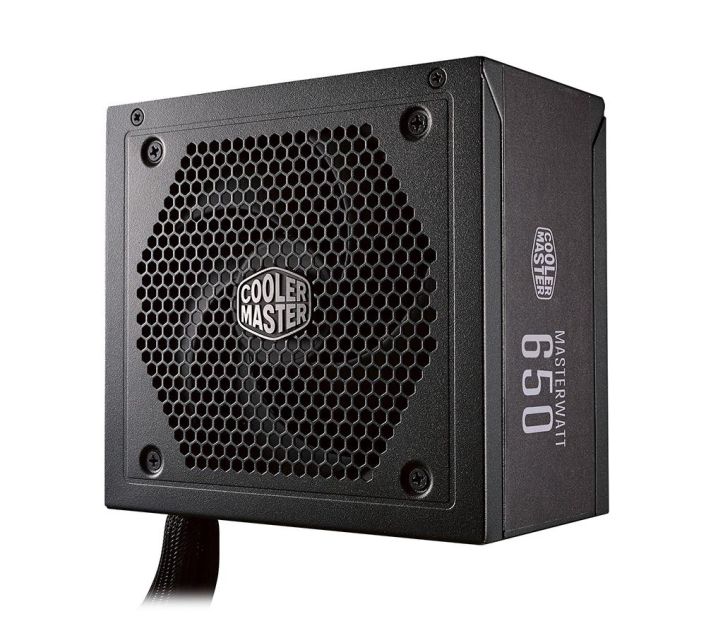 MPX-6501-AMAAB-TW Cooler Master MasterWatt 650-Watts 100-240V AC 10-5A 50-60Hz 80-Plus Bronze Semi Modular ATX Power Supply