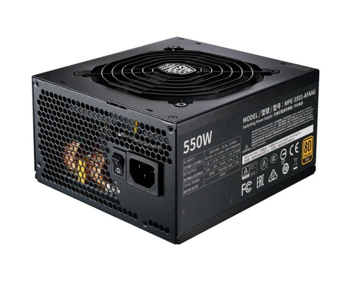 MPE-5501-AFAAG-US Cooler Master MPE-5501-AFAAG 550-Watts ATX12V 80 Plus Gold Full Modular Power Supply
