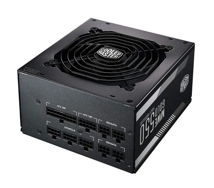 MPY-5501-AFAAG-JP Cooler Master MWE 550-Watts 100-240V AC 6.3A 50-60Hz 80-Plus Gold Full Modular ATX Power Supply