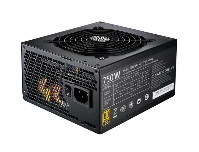 MPY-7501-AFAAG-KR Cooler Master MWE 750-Watts 100-240V AC 12-6A 50-60Hz 80-Plus Gold Full Modular ATX Power Supply