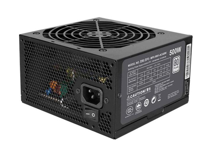 MPX-5001-ACAAW-BU Cooler Master MasterWatt Lite 500-Watts 100-240V AC 8-4A 50-60Hz 80-Plus Standard ATX Power Supply