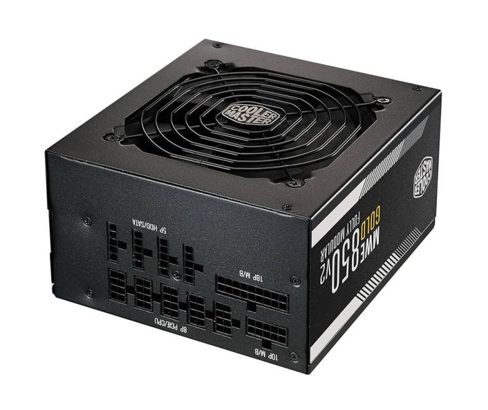 MPE-8501-AFAAG-TW Cooler Master MWE 850-Watts 100-240V AC 12-6A 47-63Hz 80-Plus Gold Full Modular ATX Power Supply