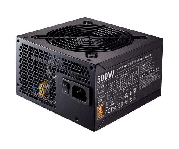 MPX-5001-ACAAB-BU Cooler Master MWE 500-Watts 100-240V AC 80-Plus Bronze ATX Power Supply