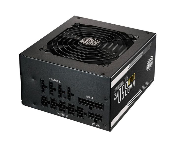 MPE-8501-AFAAG-KR Cooler Master MWE 850-Watts 100-240V AC 12-6A 47-63Hz 80-Plus Gold Full Modular ATX Power Supply