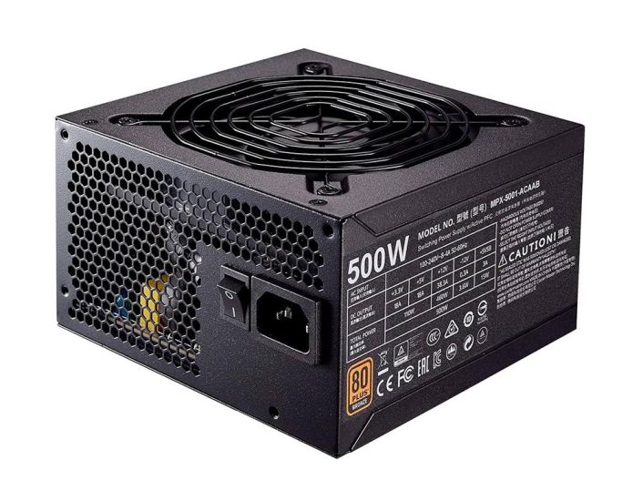 MPX-5001-ACAAB-UK Cooler Master MWE 500-Watts 100-240V AC 80-Plus Bronze ATX Power Supply