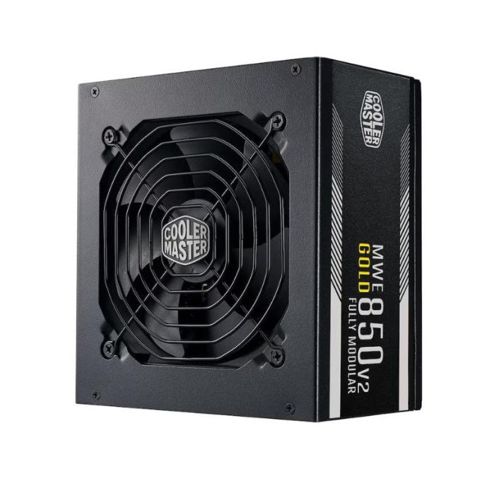 MPE-8501-AFAAG-ST Cooler Master MWE 850-Watts 100-240V AC 12-6A 47-63Hz 80-Plus Gold Full Modular ATX Power Supply