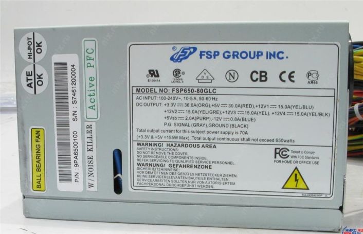 FSP650-80GLC Sparkle Power 650-Watts ATX12V Switching Power Supply with Active PFC