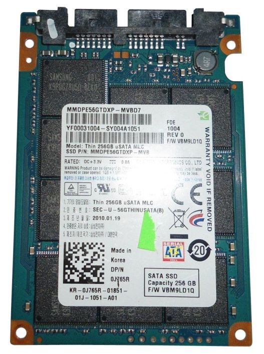 0J765R Dell 256GB MLC SATA 3Gbps uSATA 1.8-inch Internal Solid State Drive (SSD)