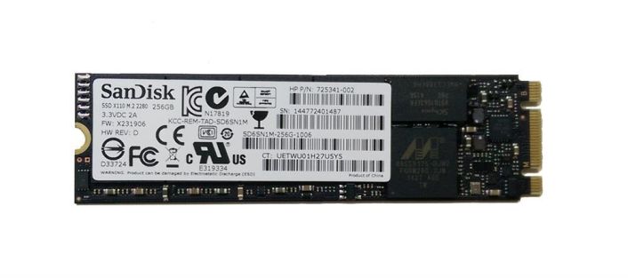 725341-001 HP 256GB MLC SATA 6Gbps M.2 2280 Internal Solid State Drive (SSD)
