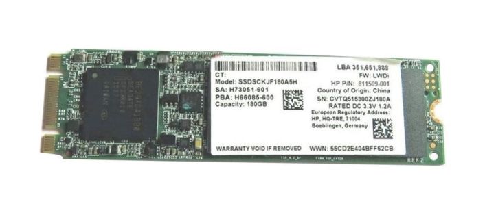 811389-001 HP 180GB MLC SATA 6Gbps M.2 2280 Internal Solid State Drive (SSD)