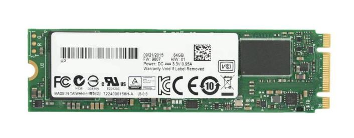 764122-001 HP 64GB MLC SATA 6Gbps Value Endurance M.2 2230 Internal Solid State Drive (SSD)