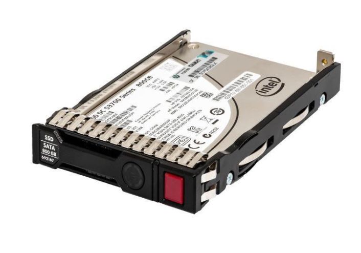 730154-001 HP 800GB MLC SATA 6Gbps Hot Swap Mainstream Enterprise 2.5-inch Internal Solid State Drive (SSD) with Smart Carrier