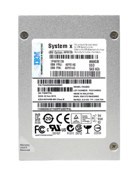 00D5331 IBM 800GB MLC SAS 6Gbps 2.5-inch Internal Solid State Drive (SSD)
