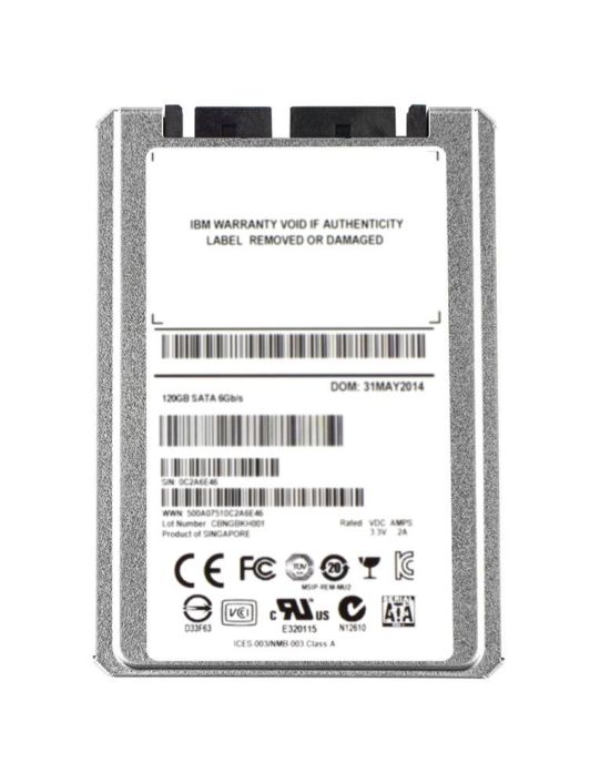 00AJ335 IBM 120GB MLC SATA 6Gbps Enterprise Value 1.8-inch Internal Solid State Drive (SSD)