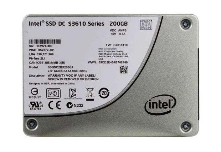 SSDSC2BX200G4 Intel DC S3610 Series 200GB MLC SATA 6Gbps High Endurance (AES-256 / PLP) 2.5-inch Internal Solid State Drive (SSD)